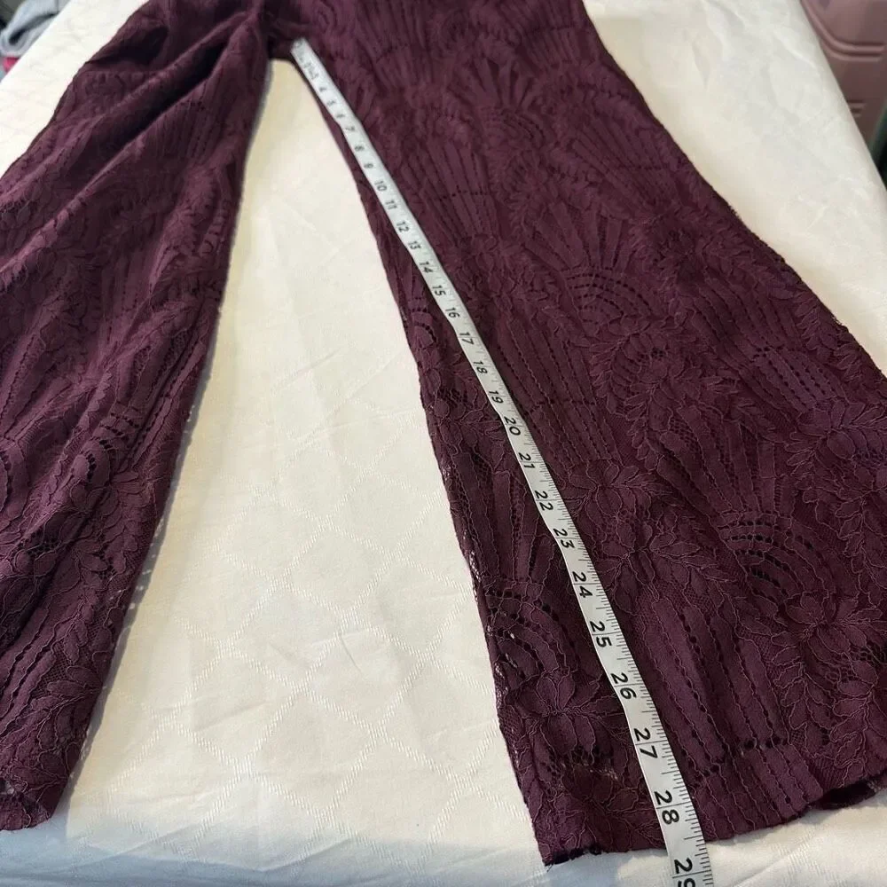 Altar’d State Madie Purple All Over Lace Jumpsuit Romper Womens Medium Boho Chic